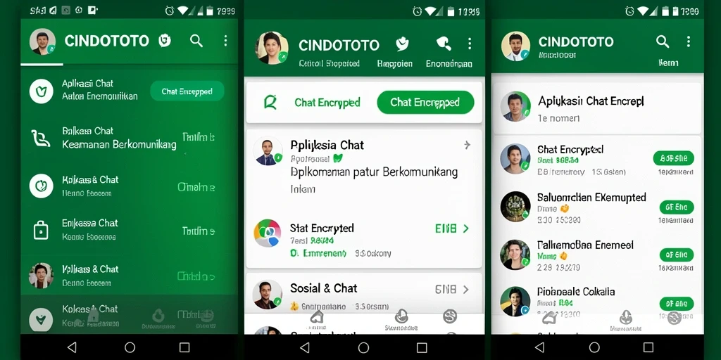 Tampilan antarmuka CINDOTOTO dengan fitur Chat Encrypted yang elegant.