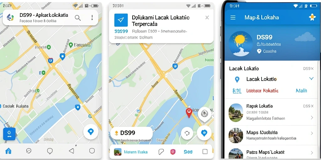 Tampilan antarmuka utama DS99 dengan fitur Lacak Lokasi yang intuitif.