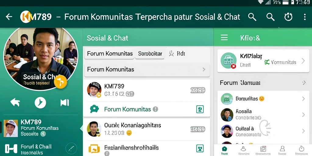 Antarmuka utama KM789 dengan fitur Forum Komunitas.