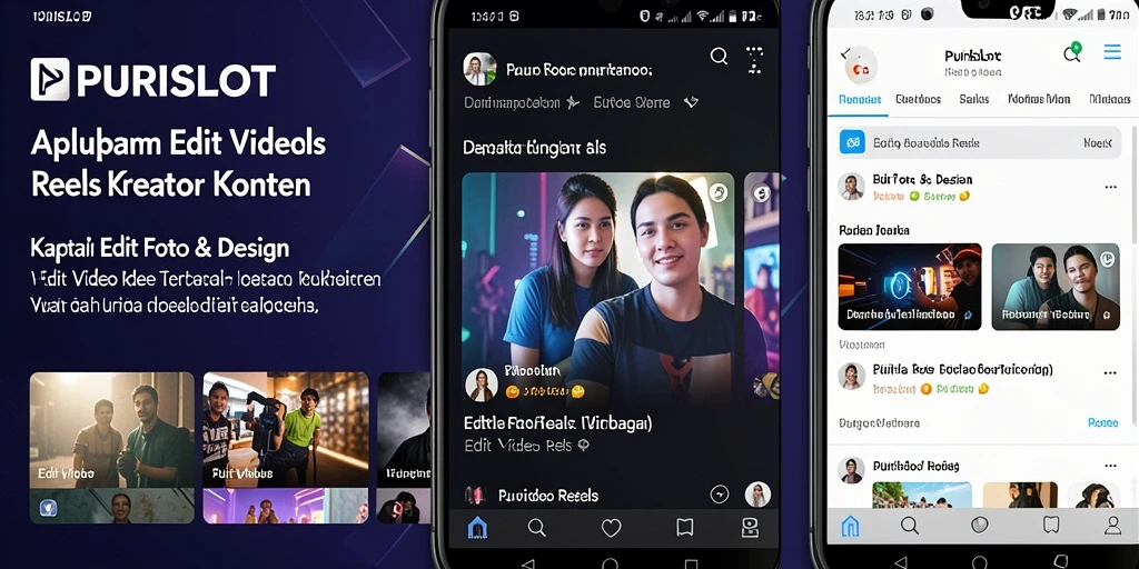 Tampilan antarmuka PURISLOT untuk Edit Video Reels yang intuitif dan menarik.