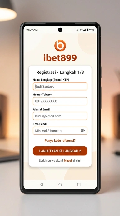 Tampilan halaman daftar ibet899